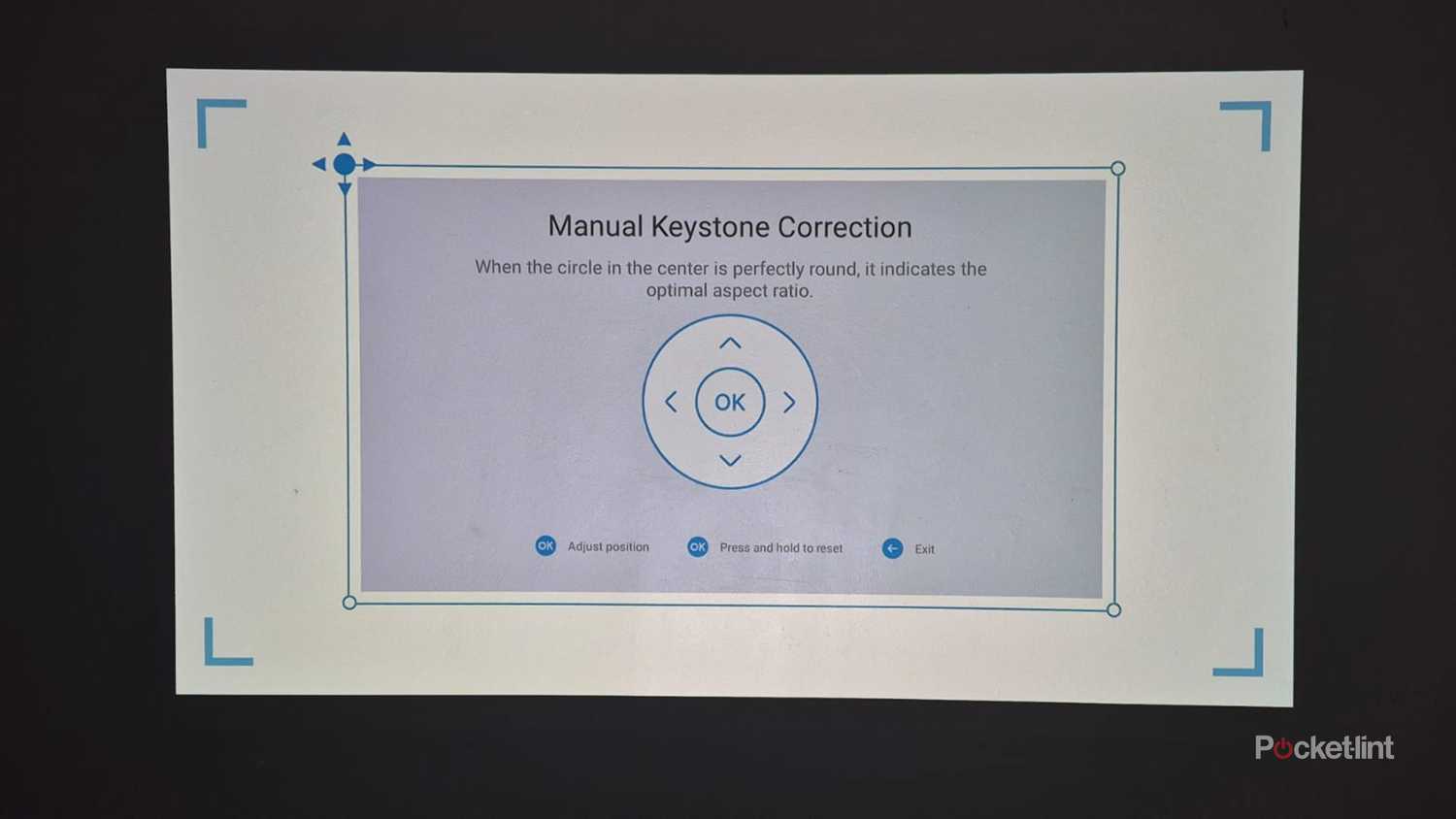 Manual keystone correction