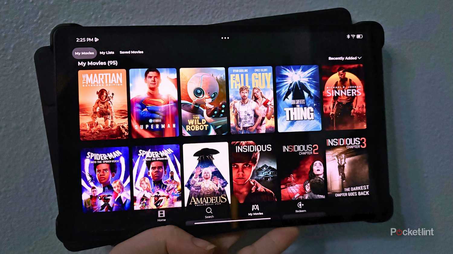 Movies Anywhere running on a tablet.