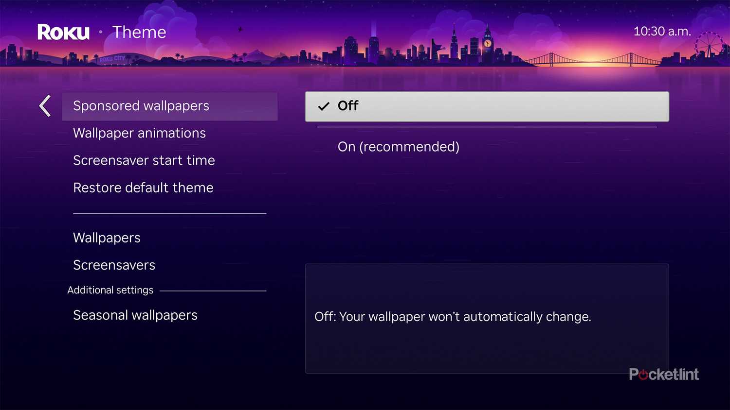 Roku turn off sponsored wallpapers.