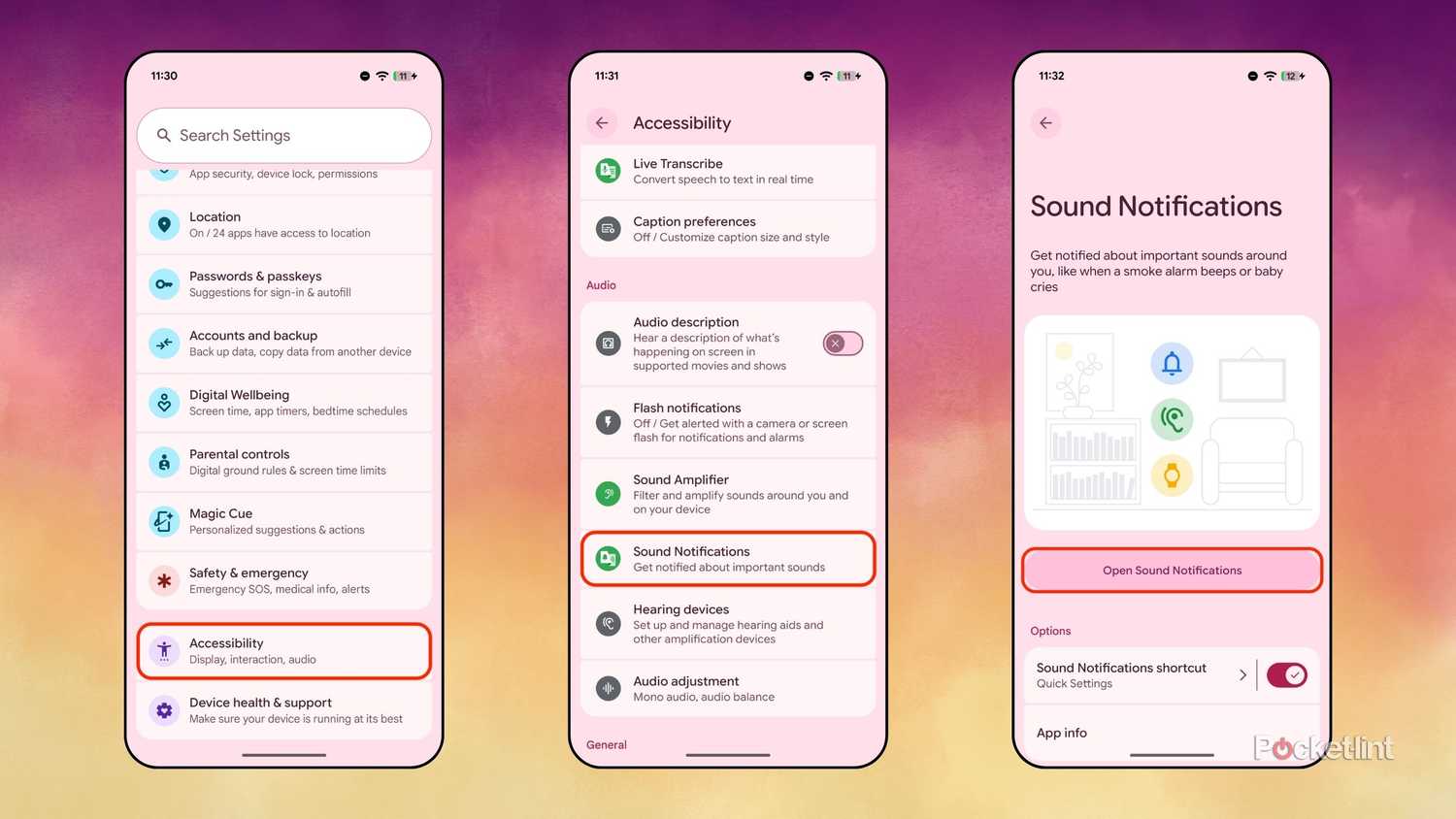 Android sound notifications screenshots