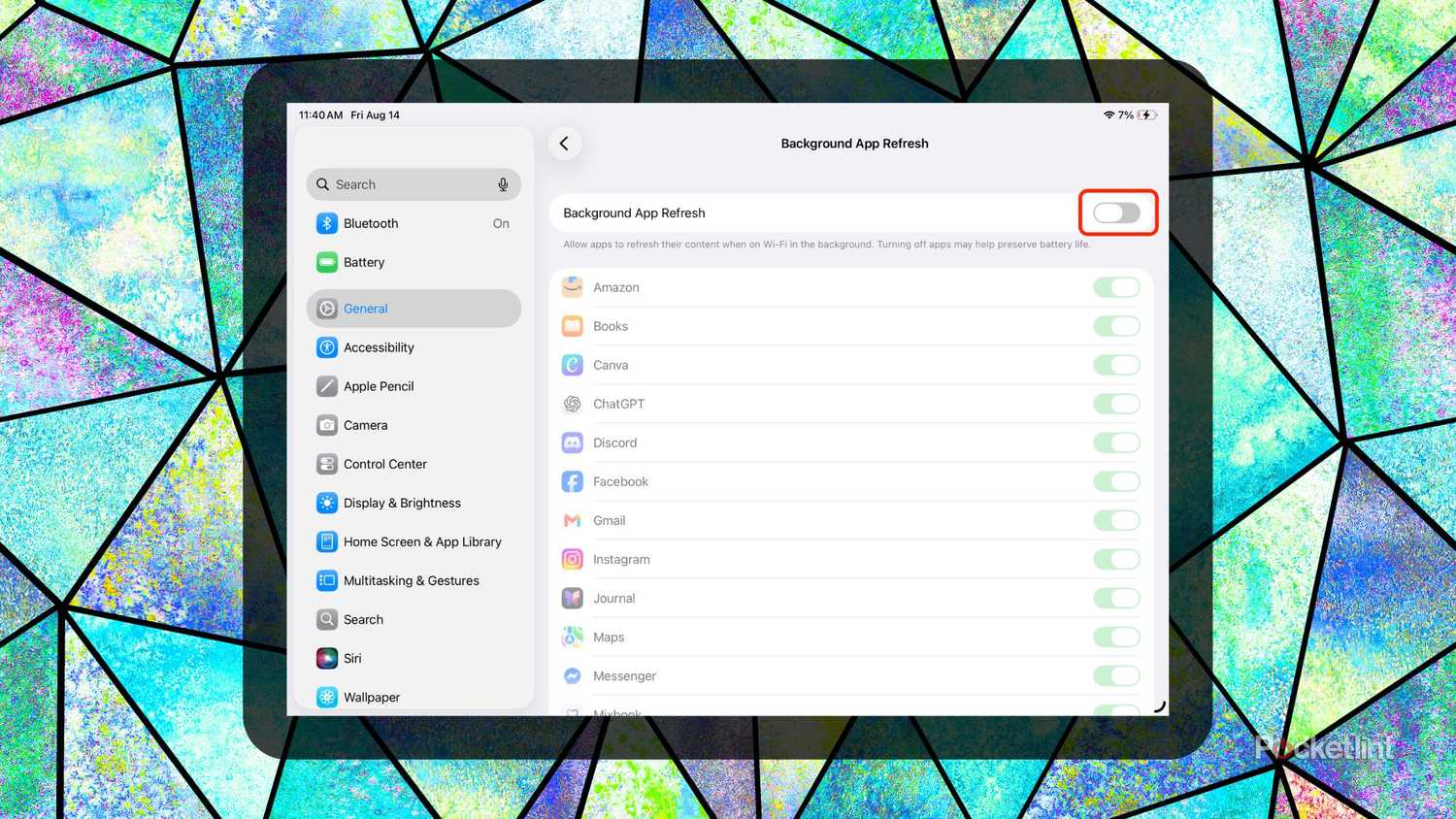 Disable Background App Refresh screenshot