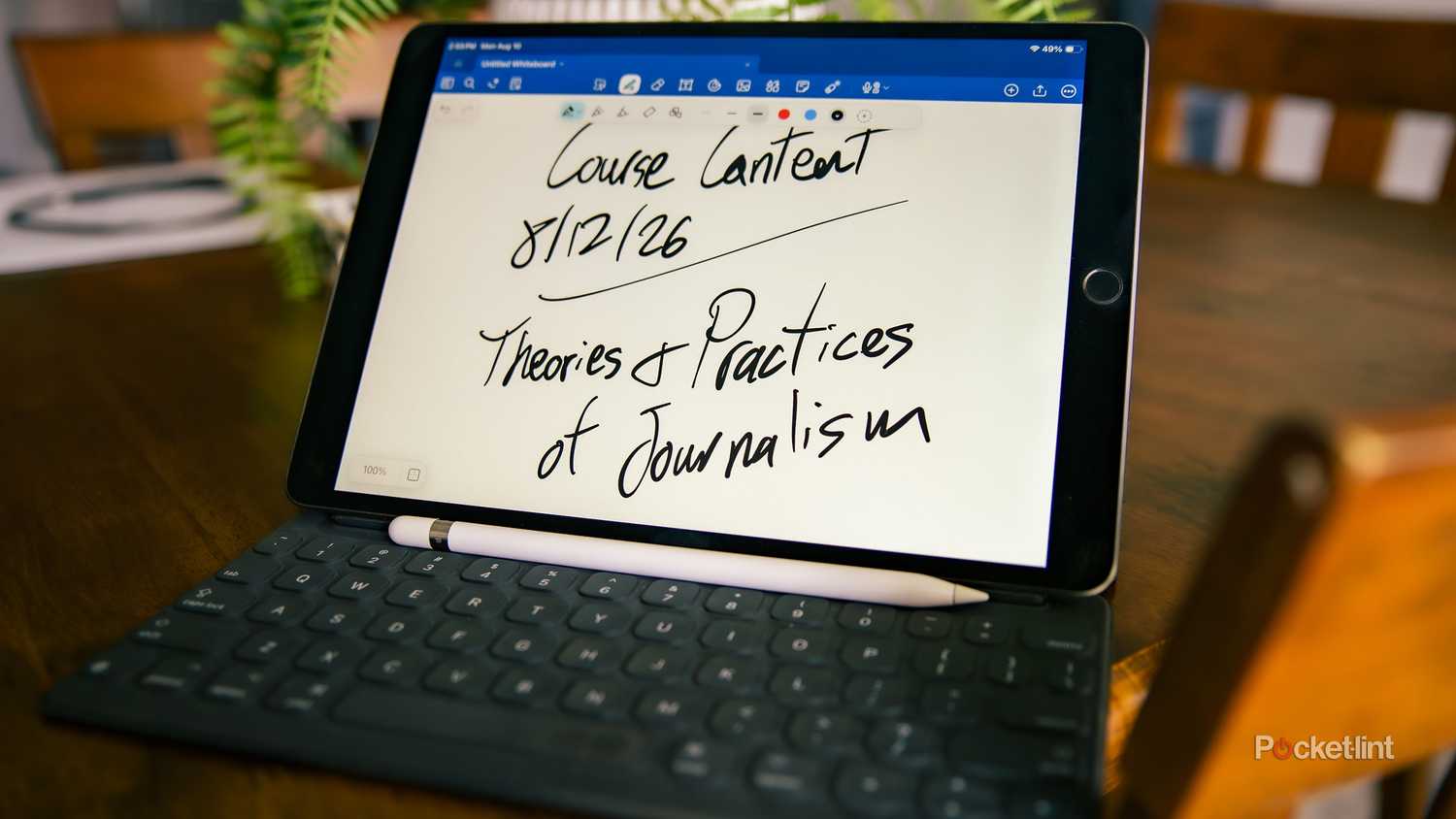 A still photo of a GoodNotes whiteboard running on an iPad Air. 