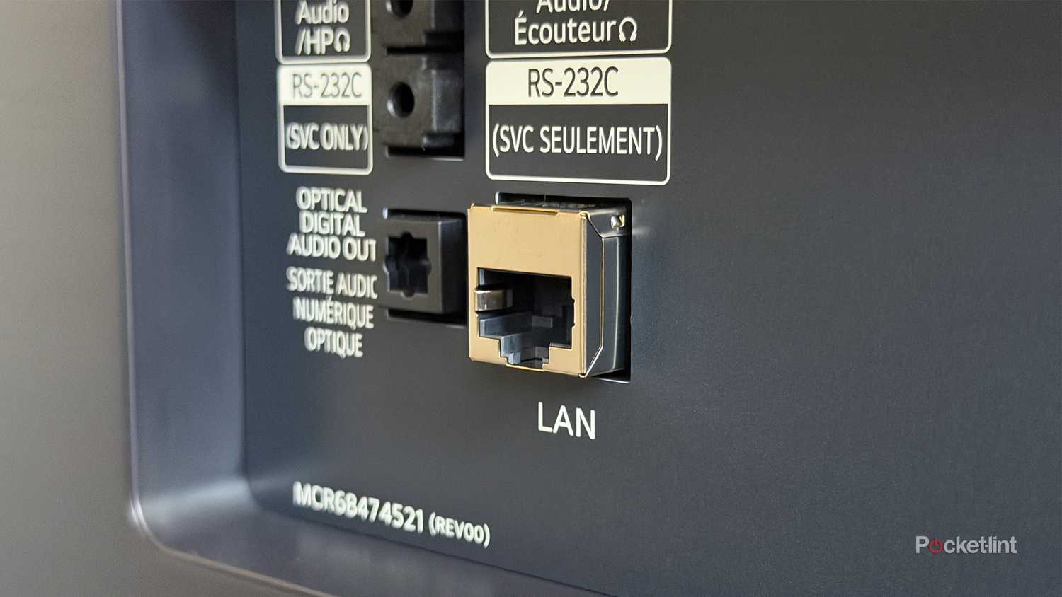 Ethernet port on LG TV.