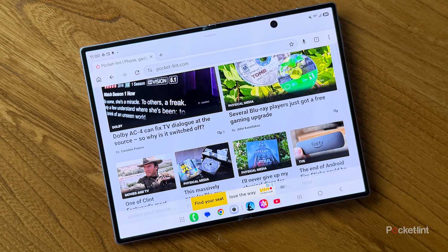Main Display on Galaxy Z Fold 8.