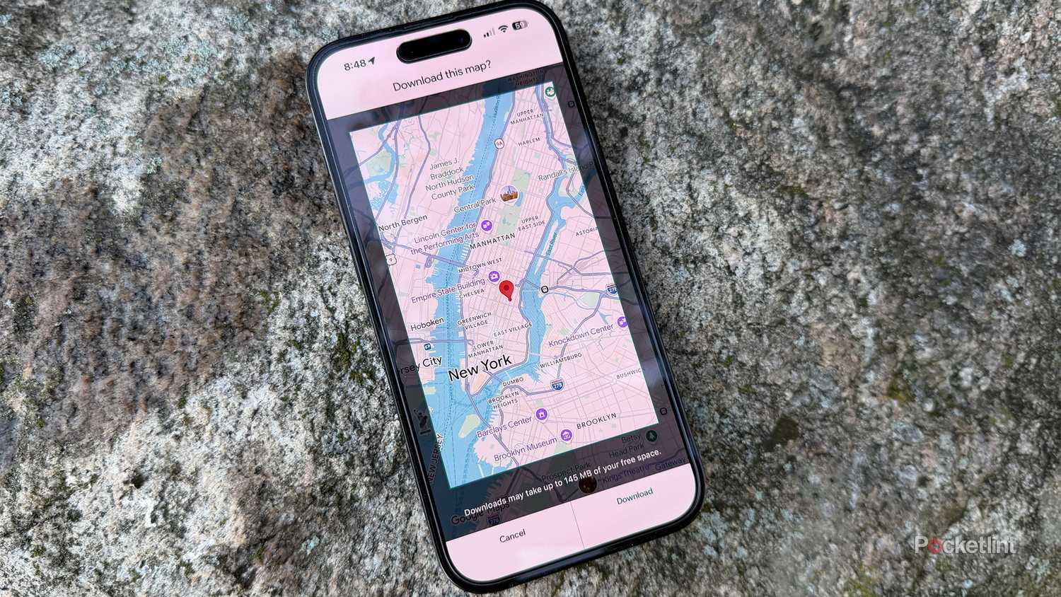 Google Maps download map feature.