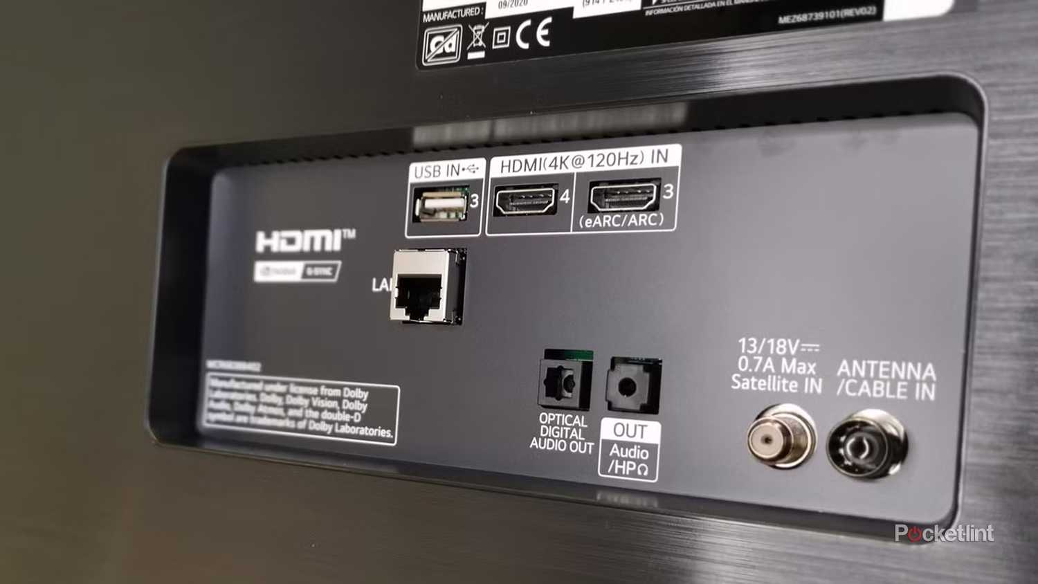 LG OLED BX 4K TV ports.