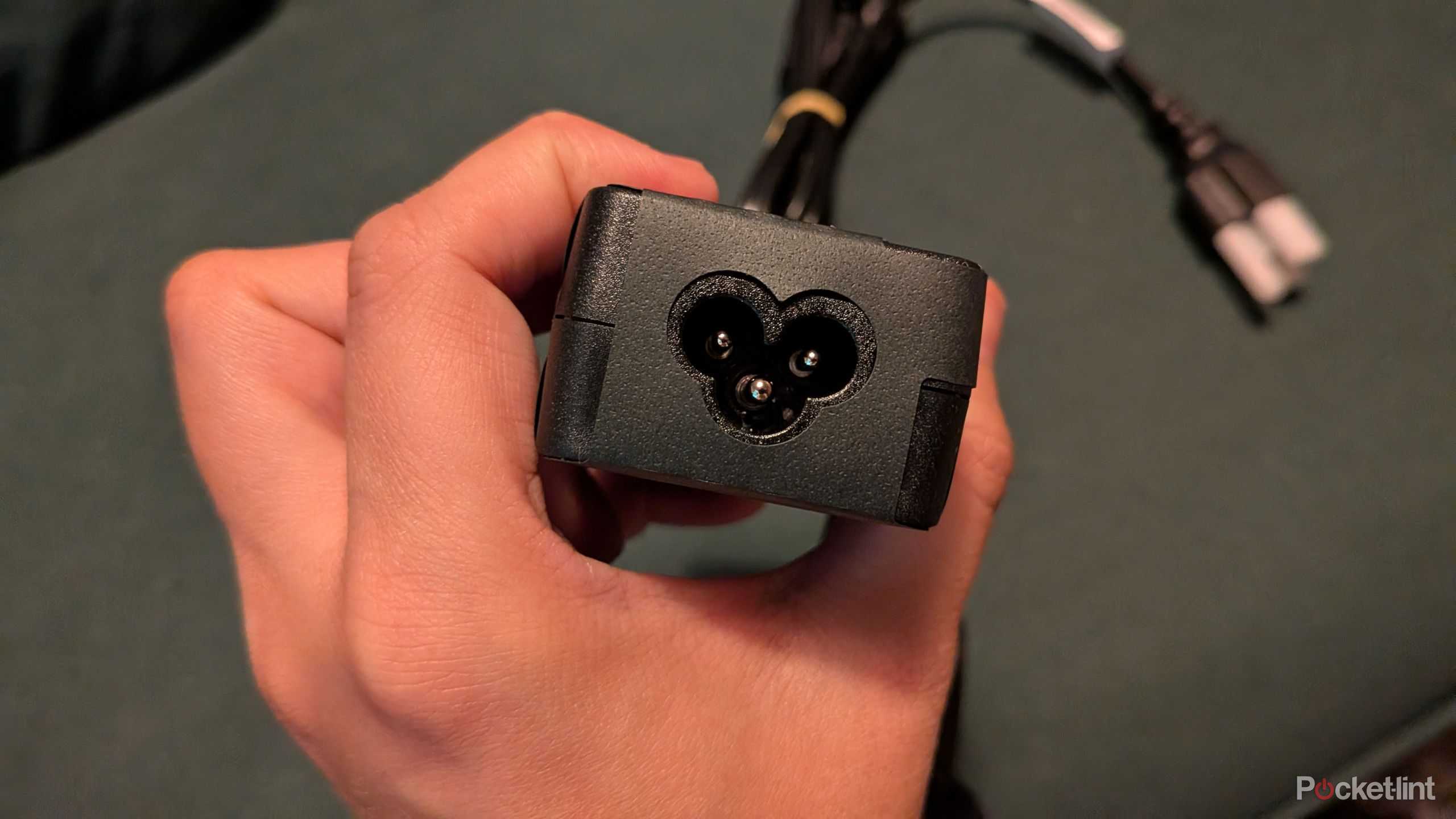 The charger for a Lenovo laptop.
