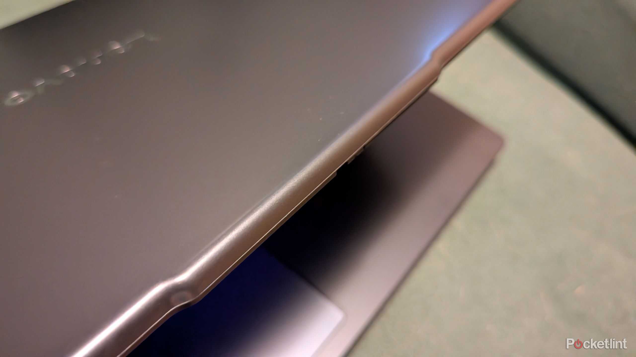 The lid of a Lenovo laptop.