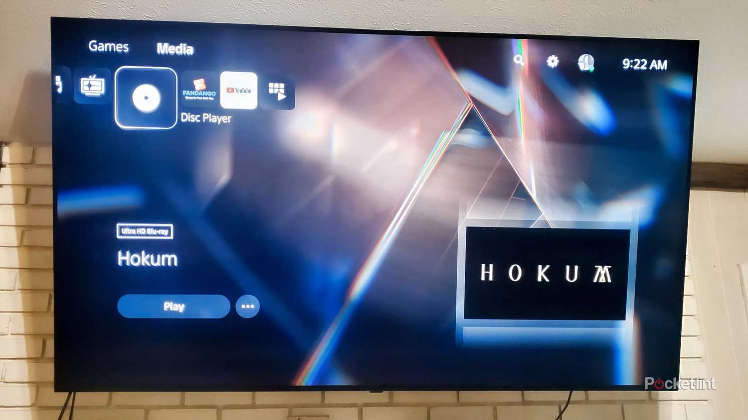 4K Blu-ray menu on the PS5