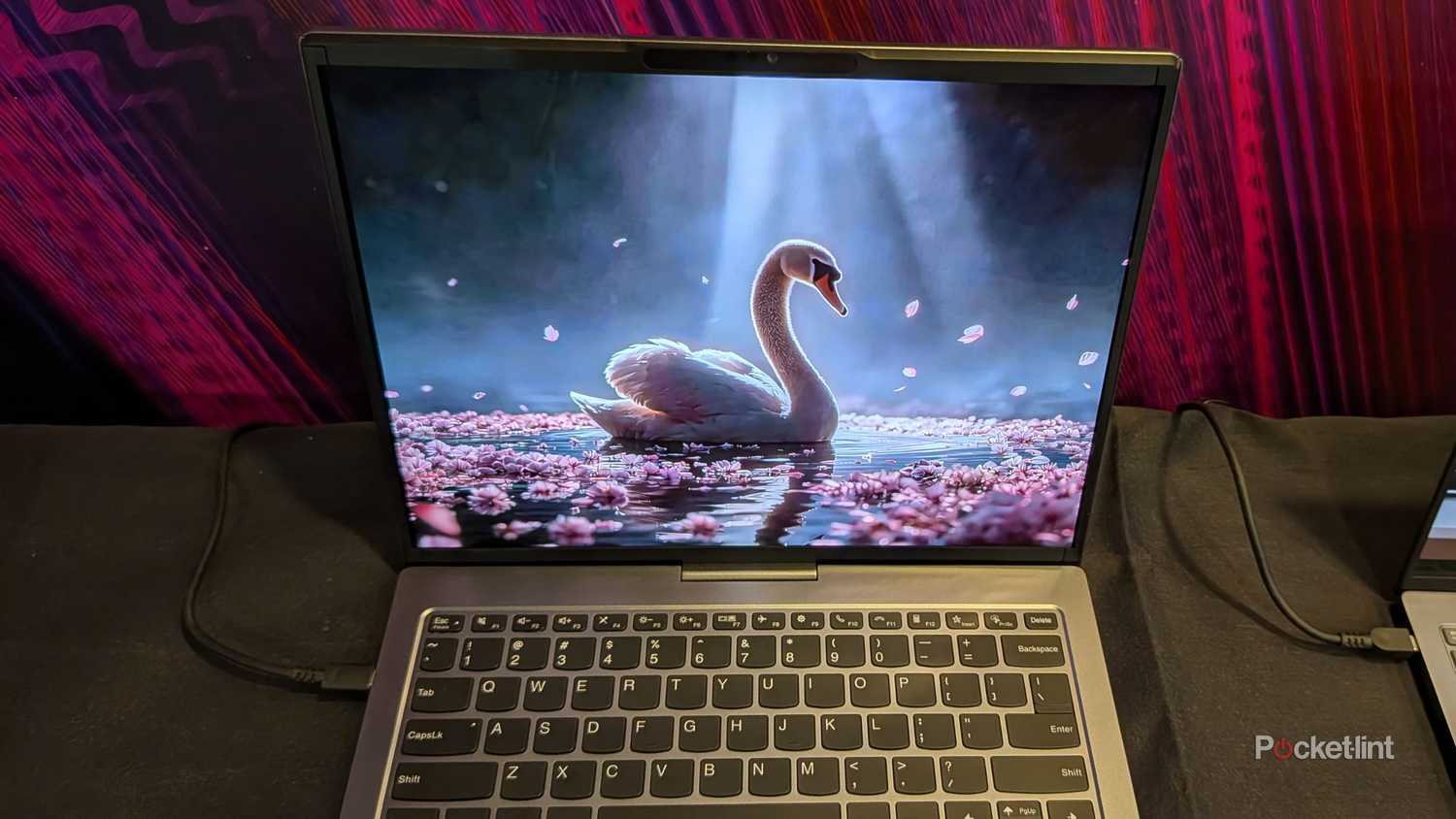 The Lenovo Project Swan laptop on display.