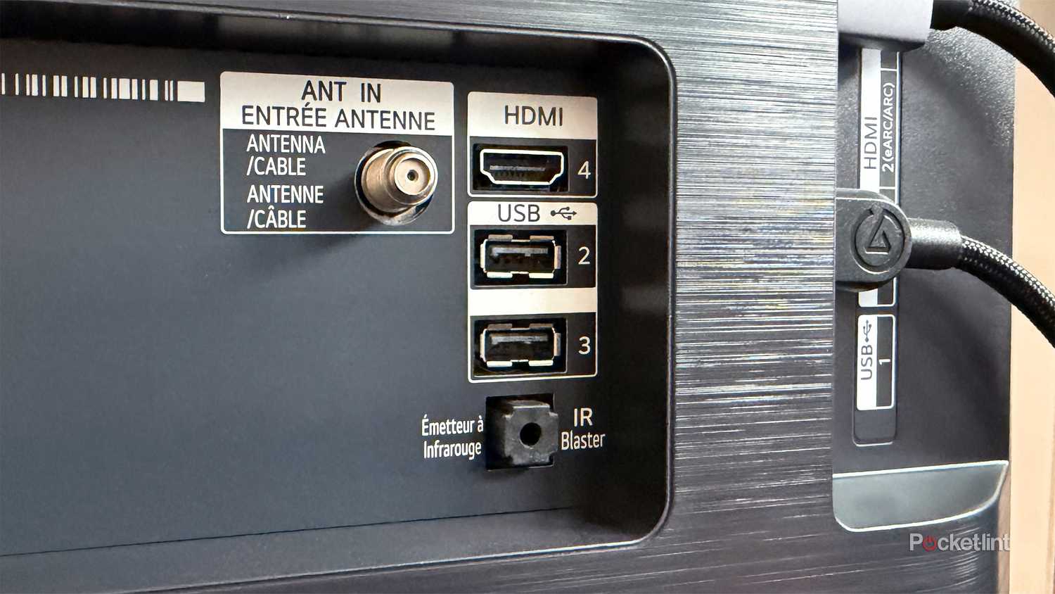 USB ports on back of LG TV.