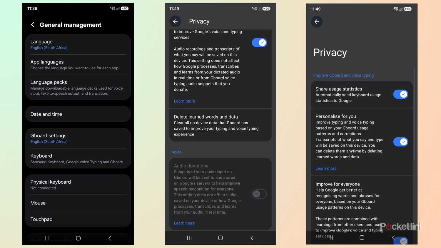 Android Gboard Settings