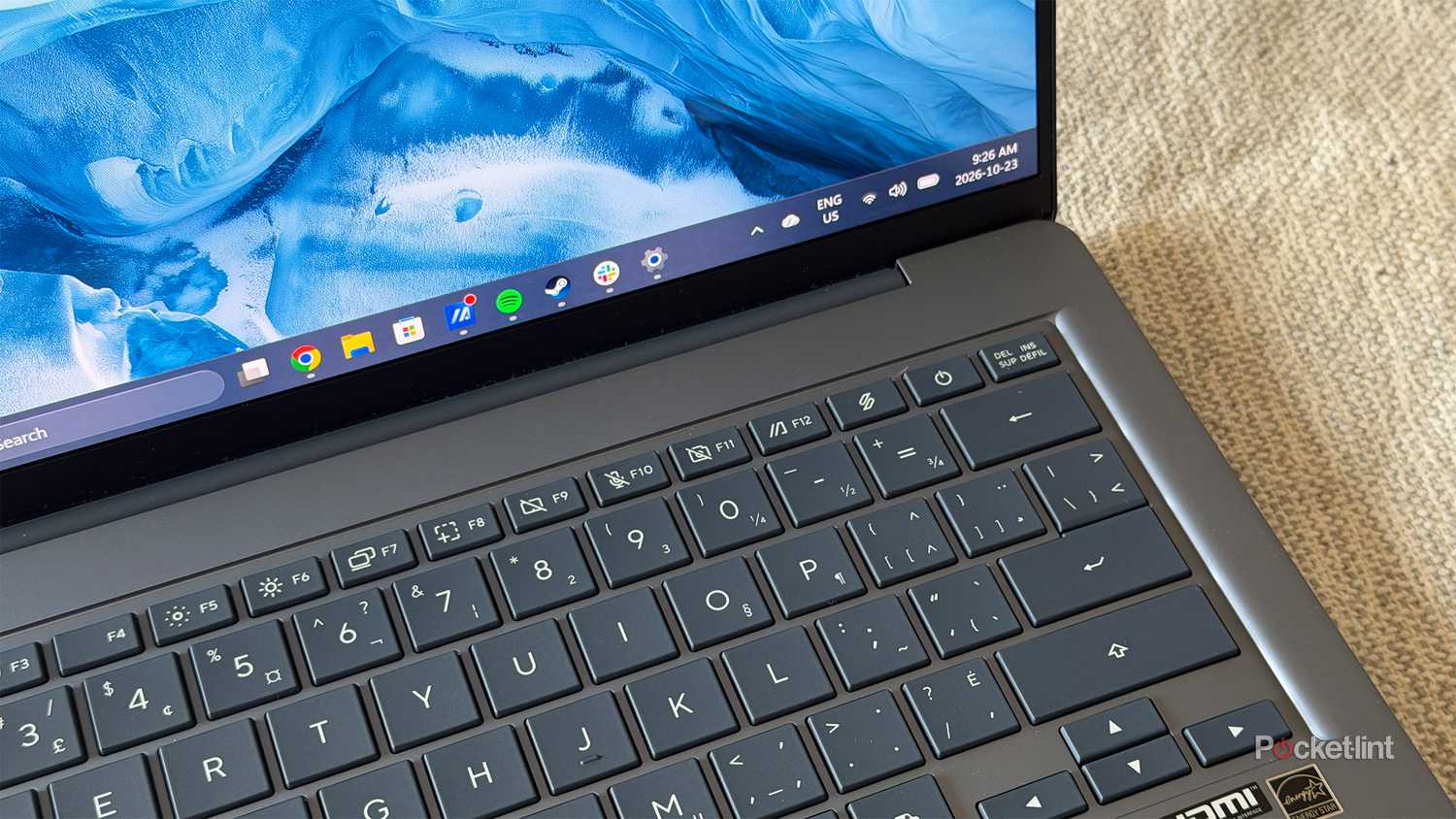 Asus Zenbook 14 display and keyboard.