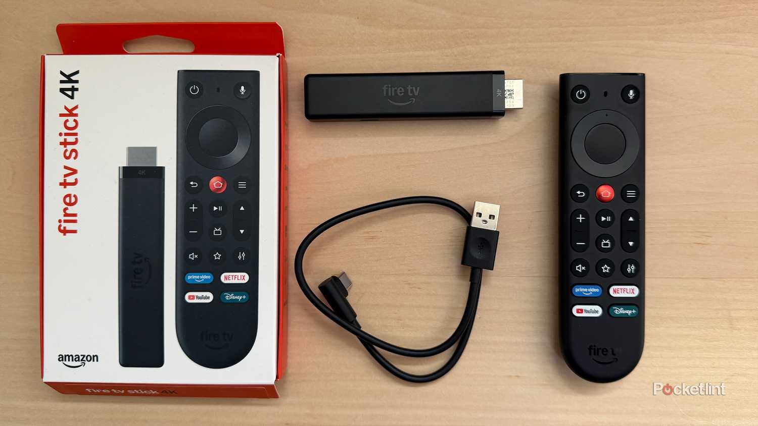 Fire TV Stick 4K box contents.
