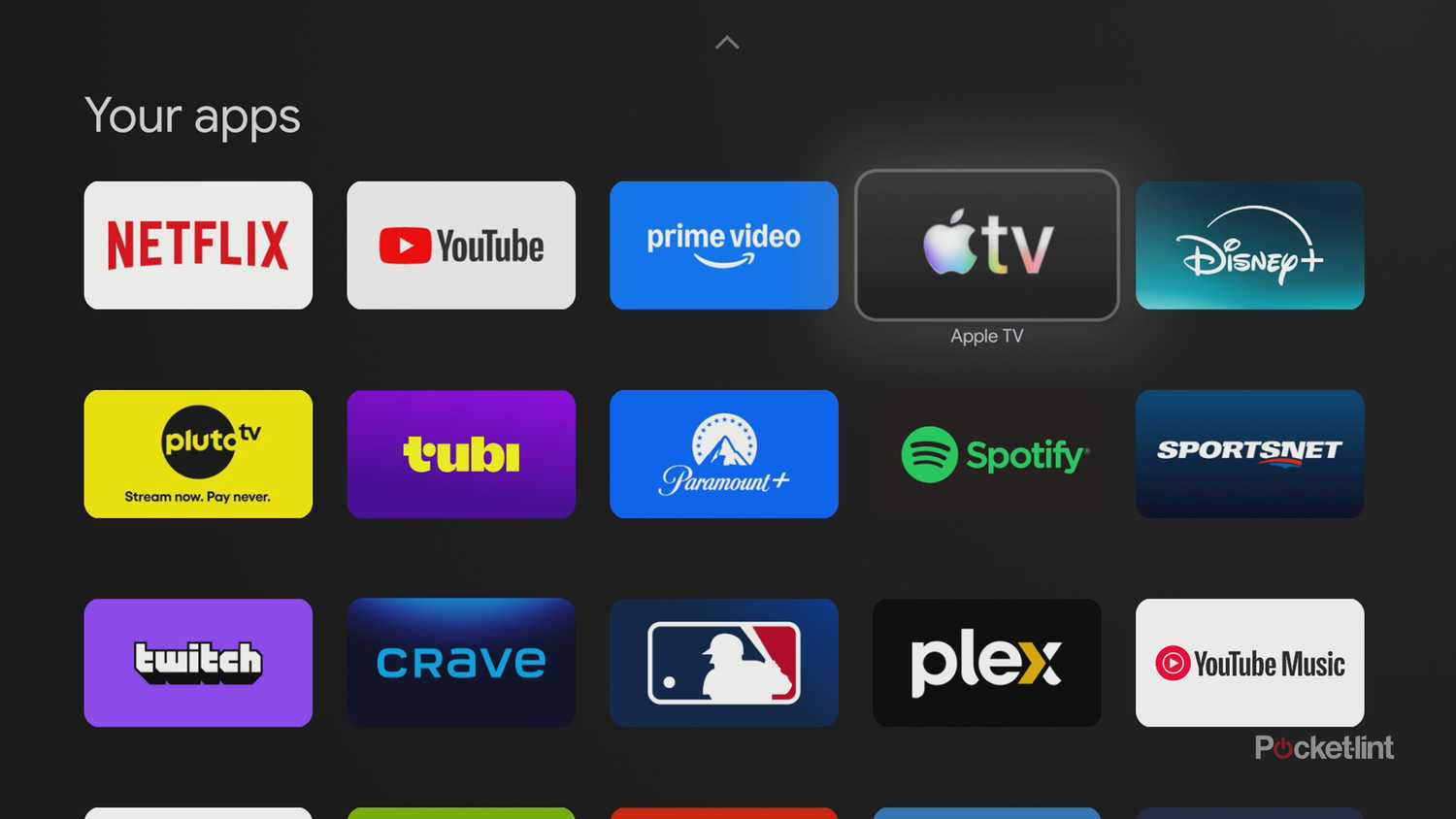 Google TV apps only mode app list.