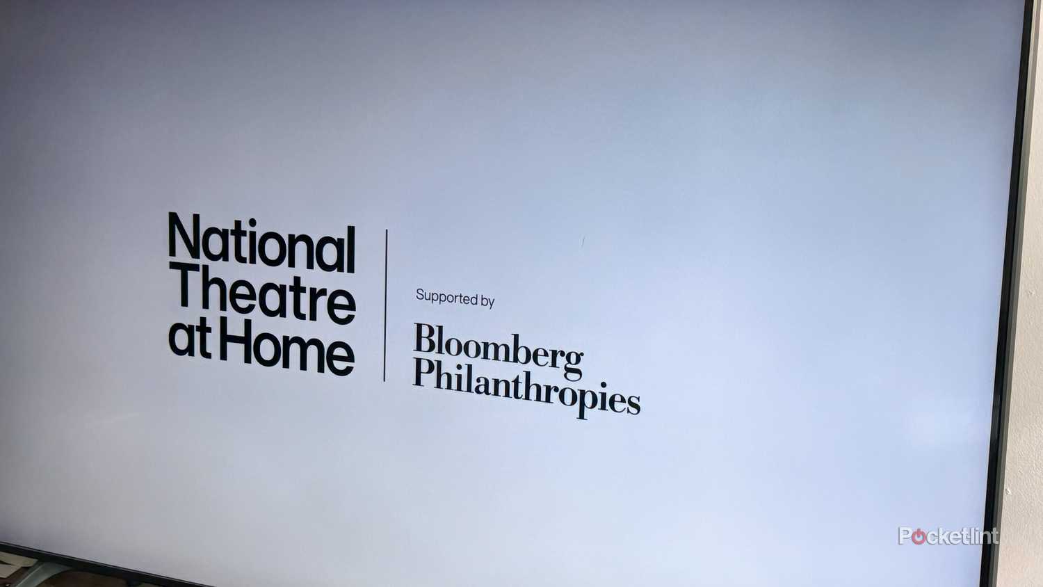 Startup screen for the National Theatre at Home streaming service