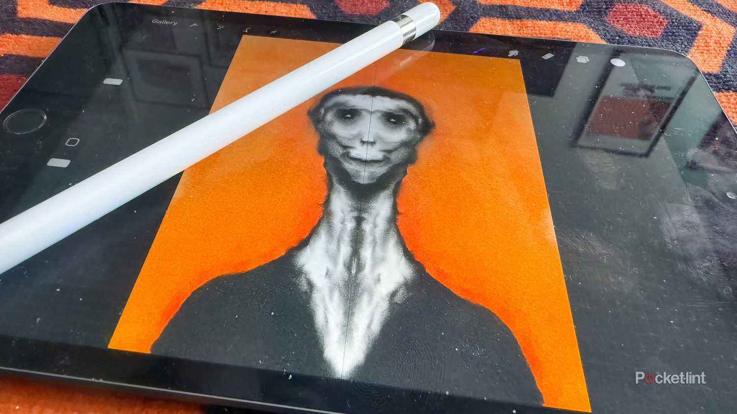 iPad mini with Procreate app opened.