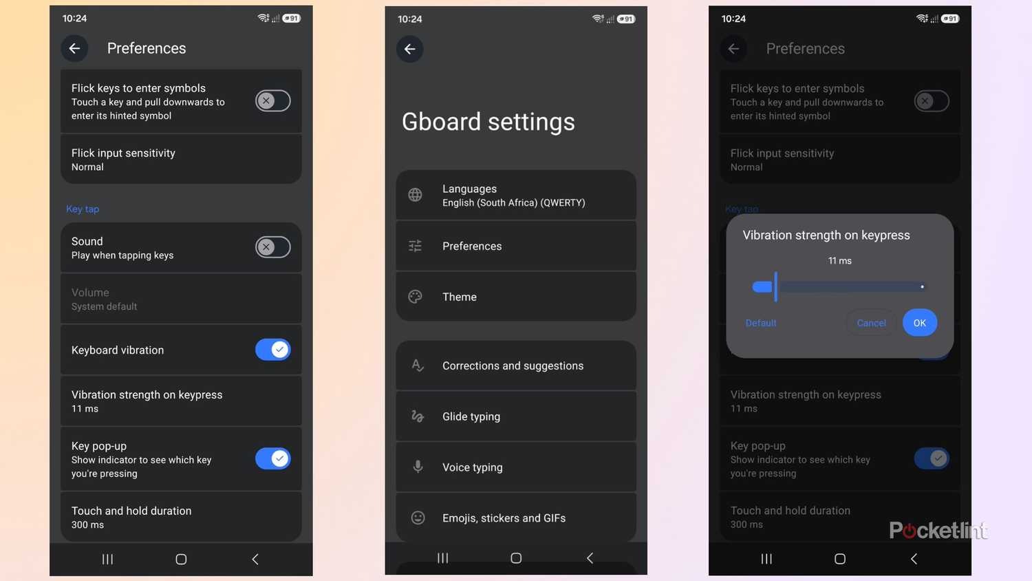 Gboard Key Tap settings