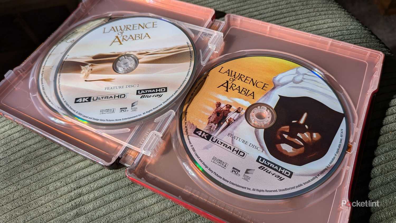 An opened 4K Blu-ray steelbook of Lawrence of Arabia.