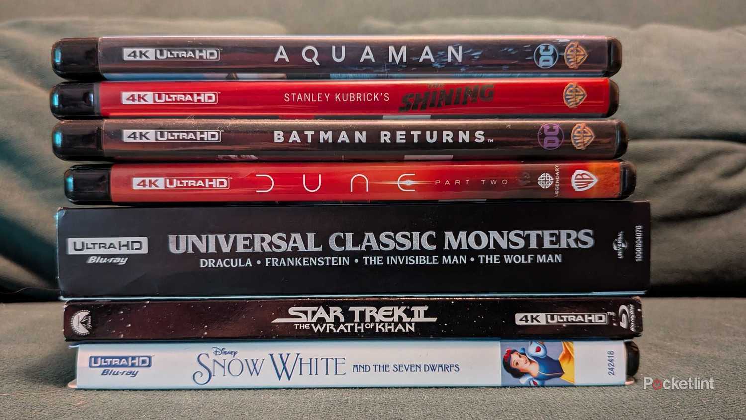 A stack of 4K UHD Blu-rays.