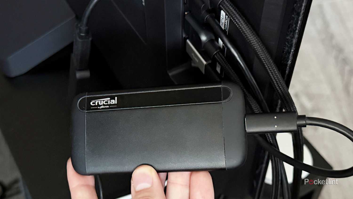 SSD connected to TV via USB-C.